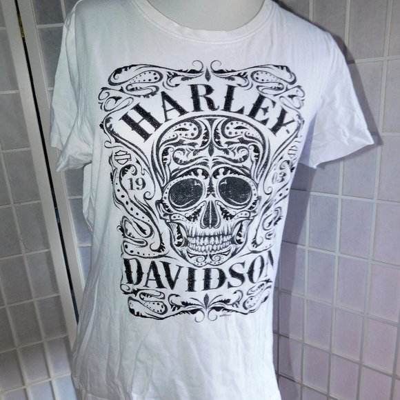 HarleyDavidson Tops White Harley Davidson Sundance Wyoming Biker